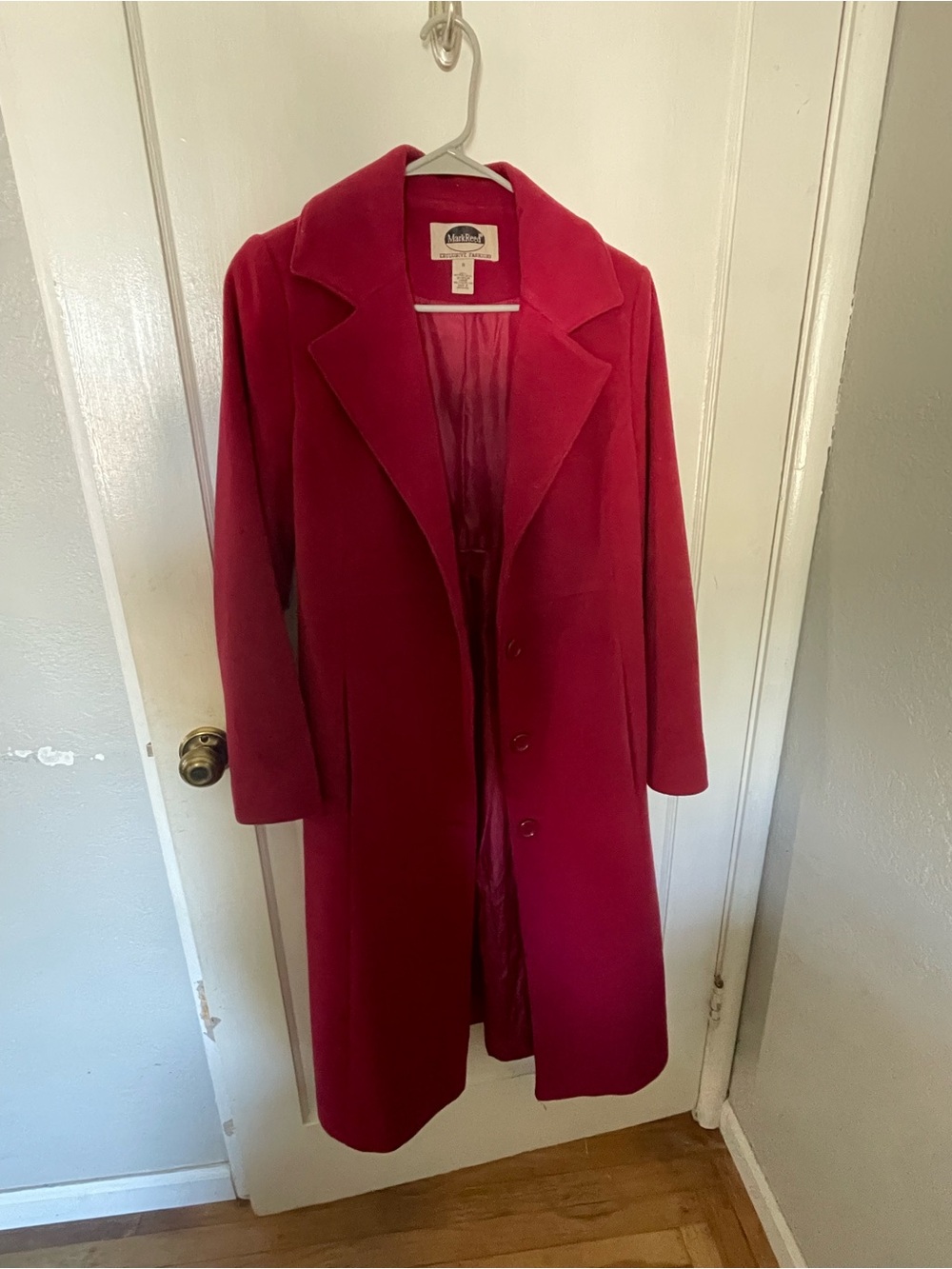 Pendleton Women's Classic Wool Pea Coat in Deep Red